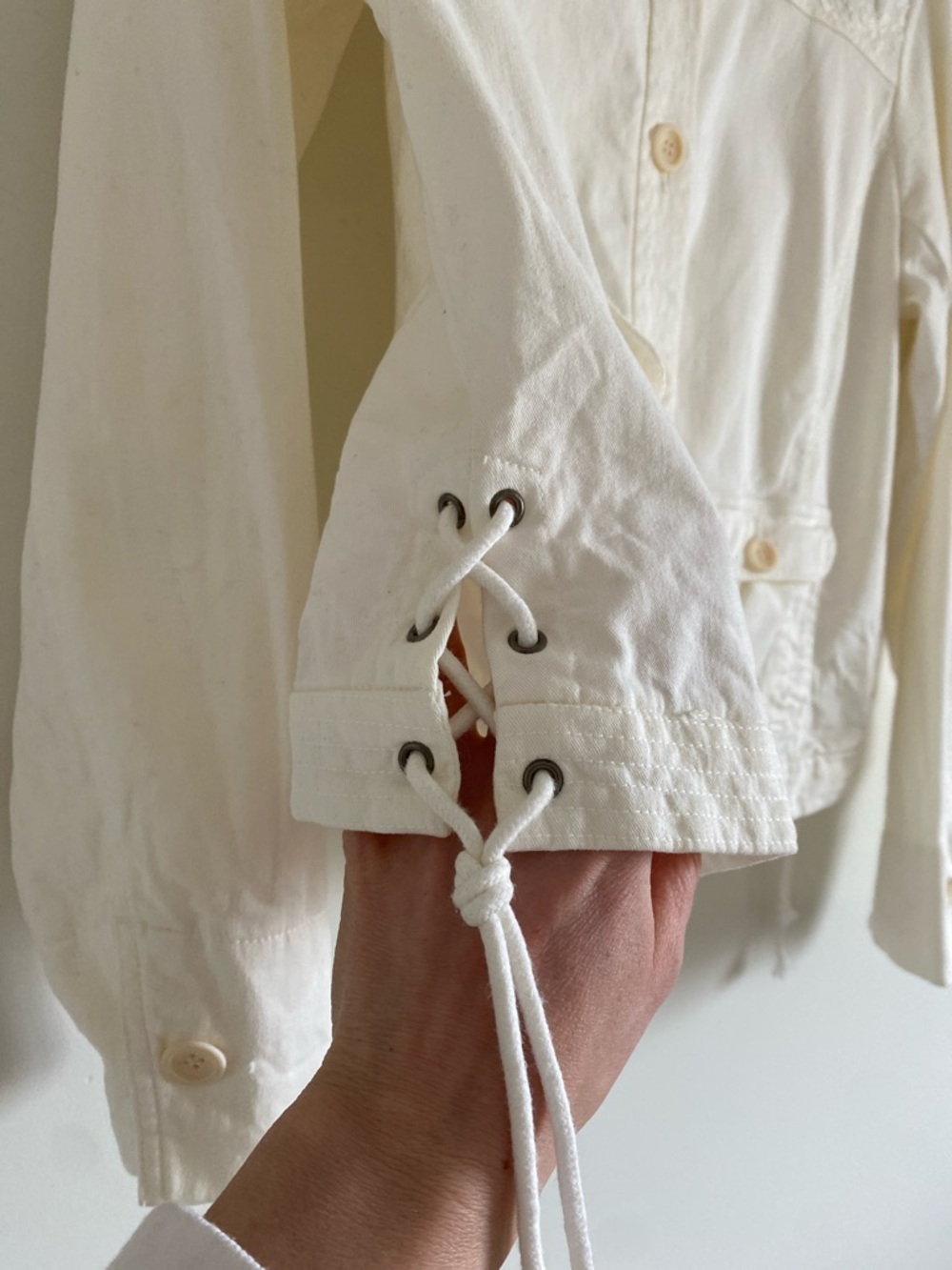 Gérard Darel Embroidered Utility Jacket | Cotton Twill | Size 44 - Picture 6 of 9